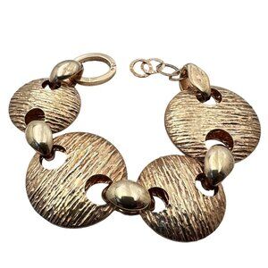 Yellow Gold Sterling Silver Womens Bracelet Modern Design Bold Statement